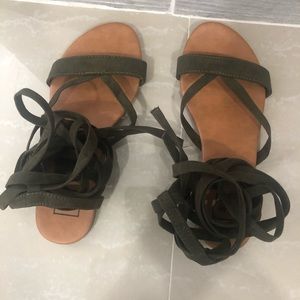 🍐Green summer sandals